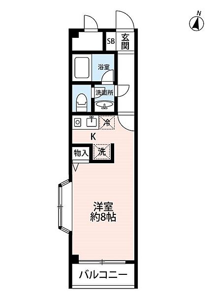 フローリアT 208｜千葉県松戸市三矢小台４丁目(賃貸アパート1K・2階・26.01㎡)の写真 その2