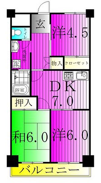 オークマ第二レジデンス 202｜千葉県松戸市新松戸１丁目(賃貸マンション3DK・2階・58.24㎡)の写真 その2