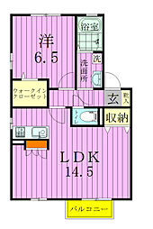 フローリド・F 1階1LDKの間取り