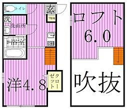 ドミールエリノ 1階1Kの間取り