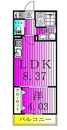 New Maison南流山 1階1LDKの間取り