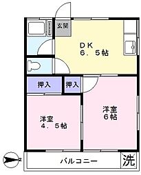 ステーションハイツ 2DKの間取図画像