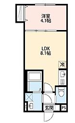 robot home　北小金 2階1LDKの間取り