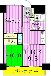 INSURANCE　BLDG.XIX 5階2LDKの間取り