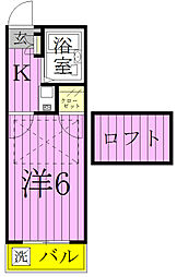 フジパレス八柱 1Kの間取図画像