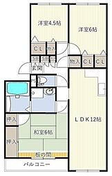 INOVE松戸六高台A 3LDKの間取図画像