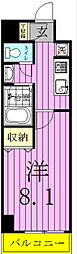 カーサ松戸 1Kの間取図画像