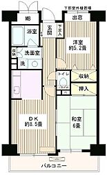 パインエクセレント 2DKの間取図画像