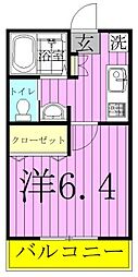 T.K馬橋コーポ 1Kの間取図画像