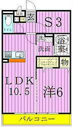 ラカンパネラA 1SLDKの間取図画像