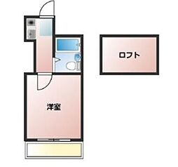 北小金第4レジデンス 1Kの間取図画像