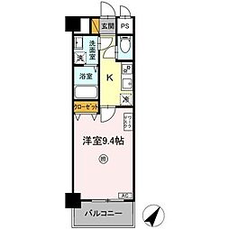グランドライズ 1Kの間取図画像