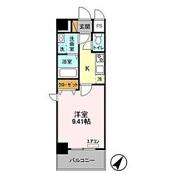 グランドライズ 1Kの間取図画像