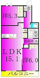 エクメーネセトルM 2LDKの間取図画像