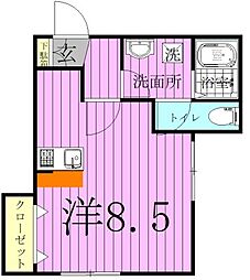 ヴィッラホーム六番館 ワンルームの間取図画像