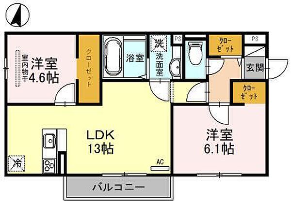 ラ・ヴェール杉尾台 301｜兵庫県神戸市北区杉尾台２丁目(賃貸アパート2LDK・3階・55.28㎡)の写真 その2