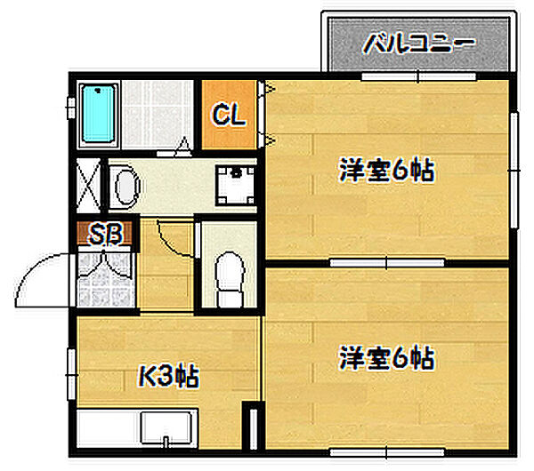 兵庫県神戸市中央区中山手通７丁目(賃貸アパート2K・1階・34.78㎡)の写真 その2