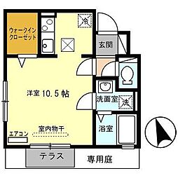 エスト・ドミール ワンルームの間取図画像