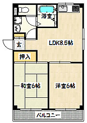 ファミール兵庫 2LDKの間取図画像
