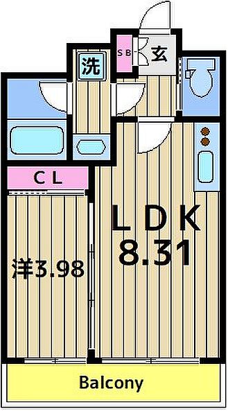 プレジオ亀有 603｜東京都葛飾区青戸８丁目(賃貸マンション1LDK・6階・31.50㎡)の写真 その2