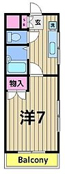 ミヤマエ弐番館 1Kの間取図画像