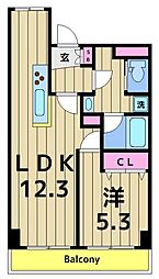 ラ・ティーダ堀切 1LDKの間取図画像