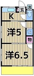 栄荘 2Kの間取図画像