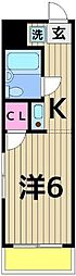 アネックス西新井 1Kの間取図画像
