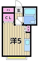ジュネス白鳥 ワンルームの間取図画像