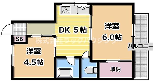 ドリームハイツ ｜大阪府大阪市旭区森小路1丁目(賃貸マンション2DK・4階・30.60㎡)の写真 その2