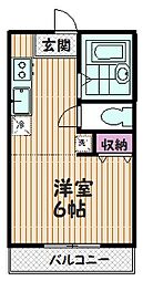 エルセリート東大宮2 1Kの間取図画像