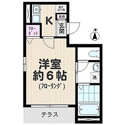 エルセリート北戸田 1Kの間取図画像