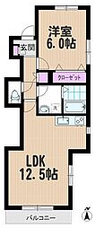 Lamaison浦和 1LDKの間取図画像