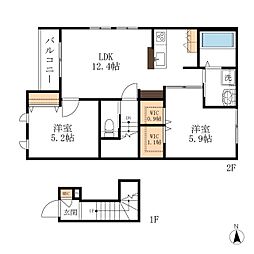 メゾンプルミエール 2LDKの間取図画像