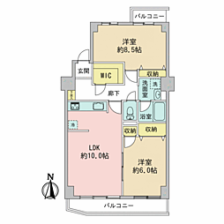 ライオンズマンション鷺沼 2LDKの間取図画像