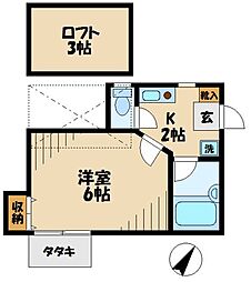 エスペランサ 1階1Kの間取り