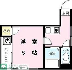ラ・フィーネ稲城 2階1Kの間取り