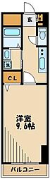 フルウム溝の口 3階1Kの間取り