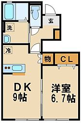 エスポワール 1DKの間取図画像
