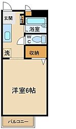ブリリアン4 1Kの間取図画像