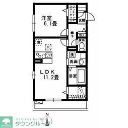 ラ・メージュ百合丘 2LDKの間取図画像