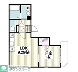 フルセイル中野島 1LDKの間取図画像