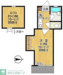 プレシャスハイツ宿河原 1Kの間取図画像