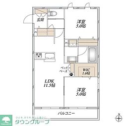 Casa de Pasitos(カーサ デ パシトス) 2LDKの間取図画像