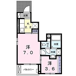 Jポエム 2Kの間取図画像
