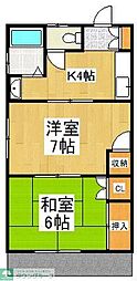 かんな荘 2Kの間取図画像