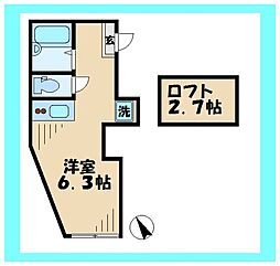 プライムテラス読売ランド前 ワンルームの間取図画像