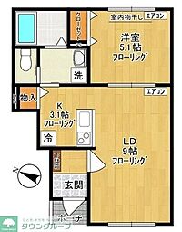 川崎市多摩区菅5丁目アパート 1LDKの間取図画像