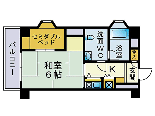 ファミリオン御所 205｜福岡県福岡市中央区御所ヶ谷(賃貸マンション1K・2階・24.30㎡)の写真 その2