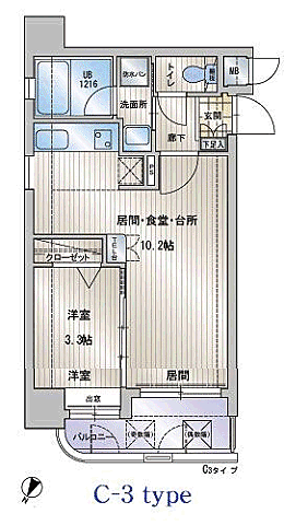 アクタス天神セントラルタワー 1404｜福岡県福岡市中央区天神３丁目(賃貸マンション1LDK・14階・31.24㎡)の写真 その2